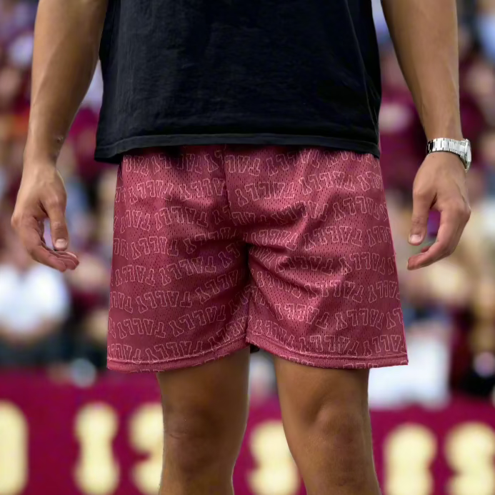 Tally Pattern Mesh Shorts